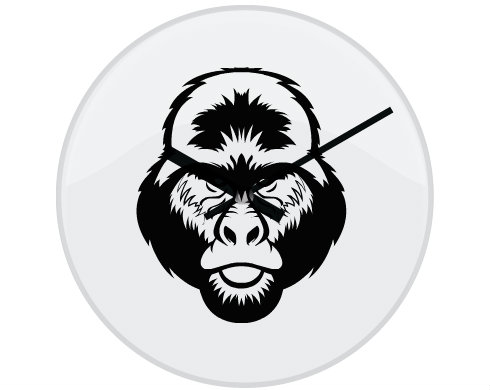 Hodiny skleněné Gorila