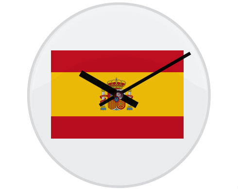Hodiny skleněné Španělská vlajka