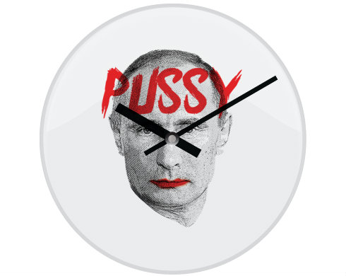 Hodiny skleněné Pussy Putin