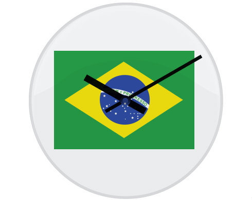 Hodiny skleněné Brazilská vlajka