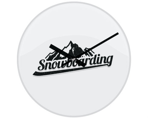 Hodiny skleněné Snowboarding