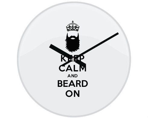 Hodiny skleněné Keep calm beard