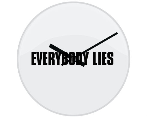 Hodiny skleněné Everybody lies