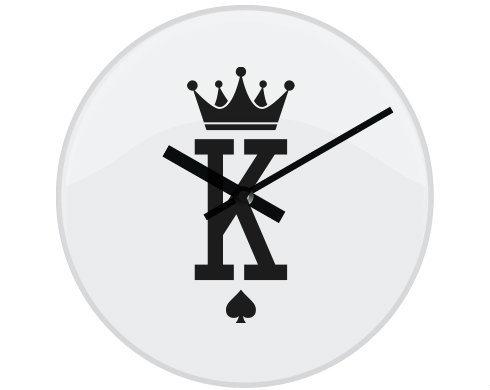 Hodiny skleněné K as King