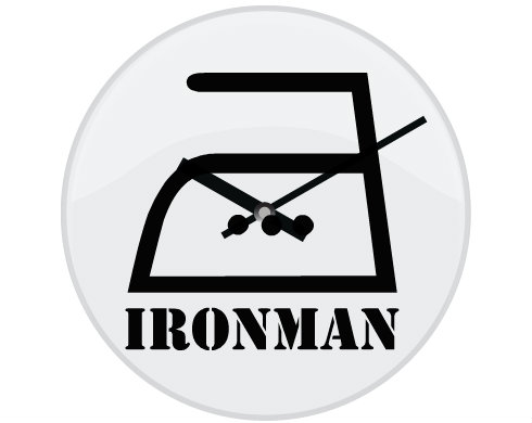 Hodiny skleněné Ironman