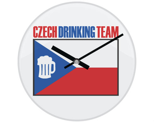 Hodiny skleněné Czech drinking team