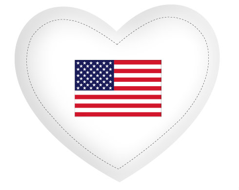 Polštář Srdce USA