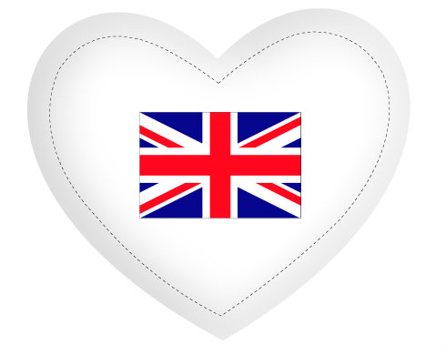 Polštář Srdce Velká Britanie