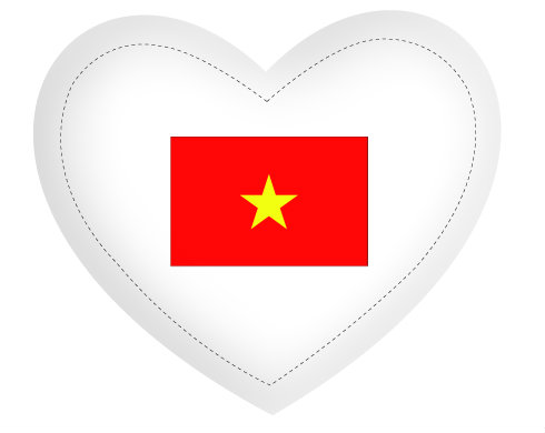 Polštář Srdce Vietnam