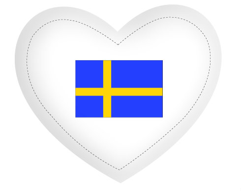 Polštář Srdce Švédsko