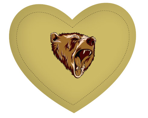 Polštář Srdce Grizzly