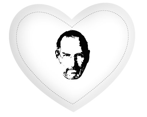Polštář Srdce Steve Jobs