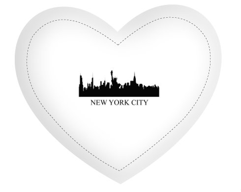 Polštář Srdce New York