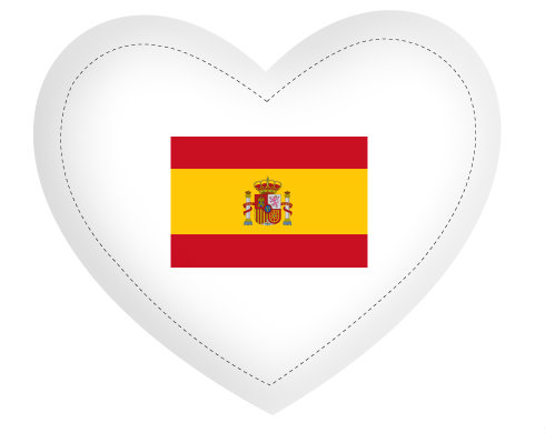 Polštář Srdce Španělská vlajka