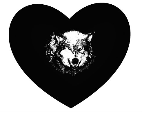 Polštář Srdce Wolf