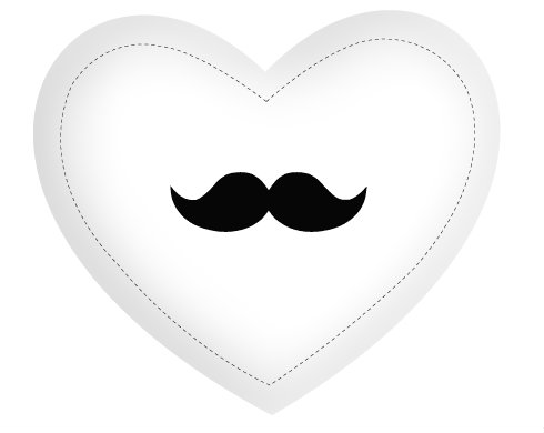 Polštář Srdce moustache