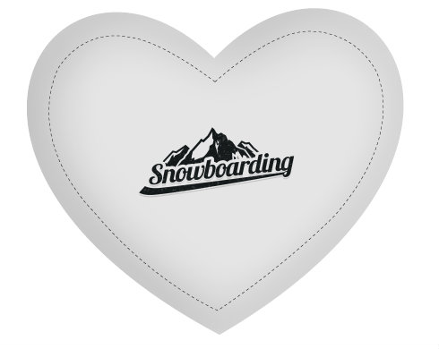 Polštář Srdce Snowboarding
