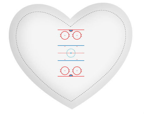 Polštář Srdce Hokejové hřiště