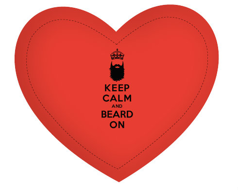 Polštář Srdce Keep calm beard