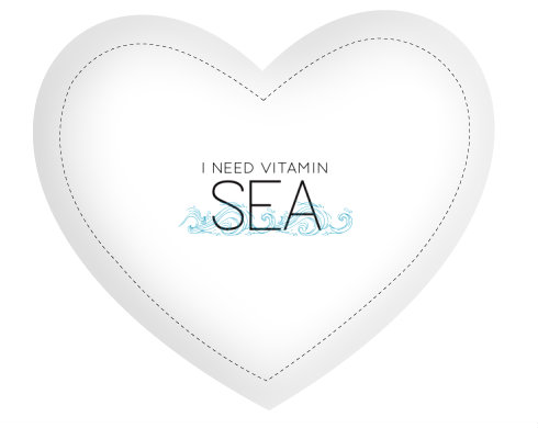 Polštář Srdce I need vitamin sea
