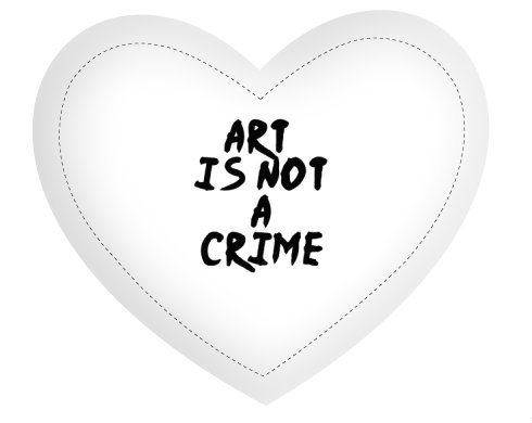 Polštář Srdce Art is not a crime
