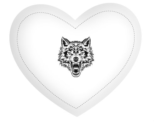 Polštář Srdce Vlk