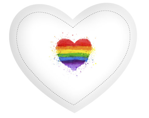 Polštář Srdce Rainbow heart