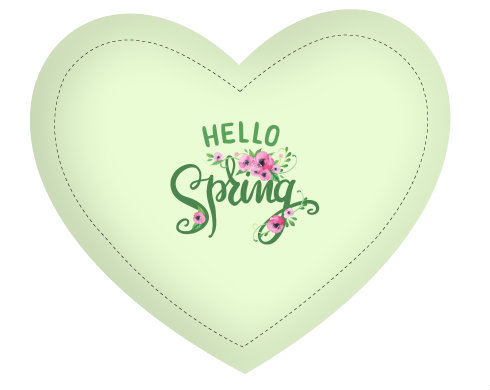 Polštář Srdce Hello spring