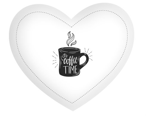 Polštář Srdce Coffee time