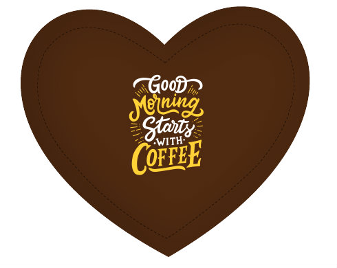 Polštář Srdce Good morning starts with coffee