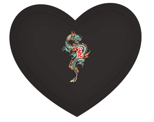 Polštář Srdce Čínský drak