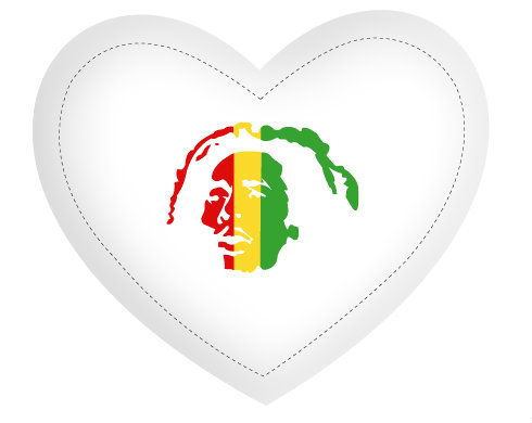Polštář Srdce Bob Marley