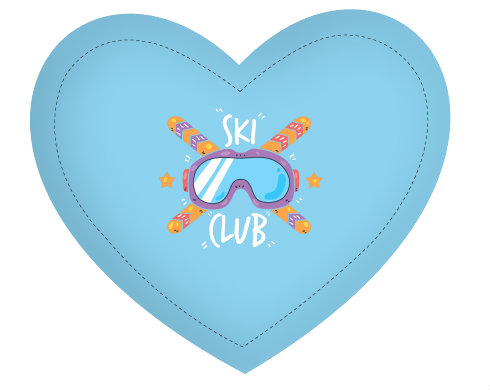 Polštář Srdce Ski club