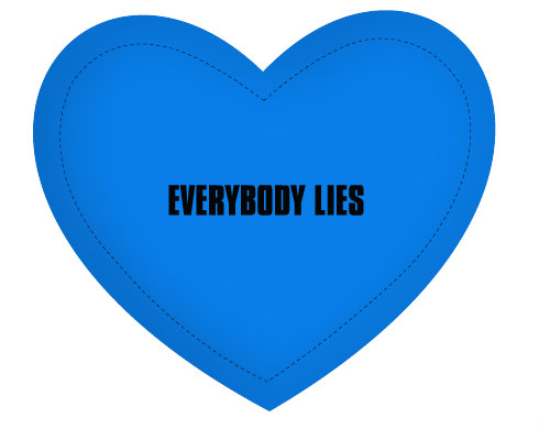 Polštář Srdce Everybody lies