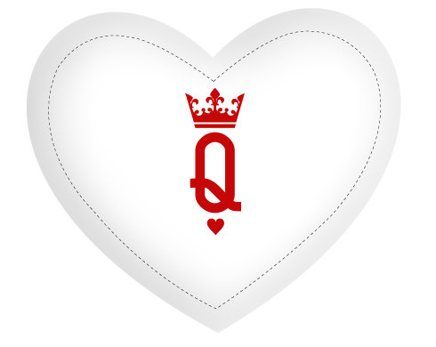 Polštář Srdce Q as queen