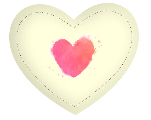 Polštář Srdce watercolor heart