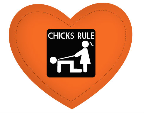 Polštář Srdce Chicks rule