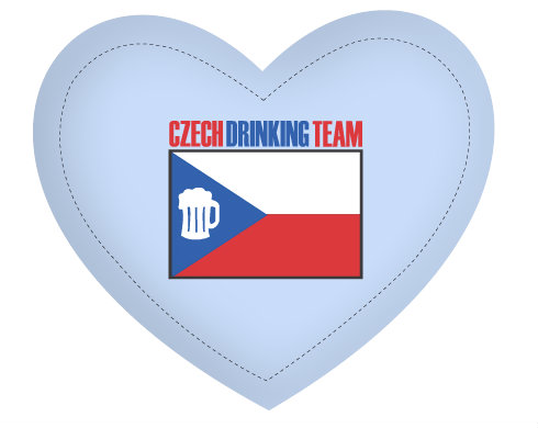 Polštář Srdce Czech drinking team