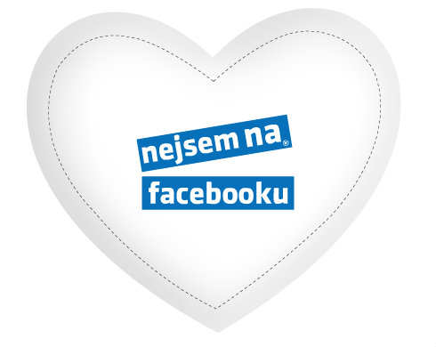 Polštář Srdce Nejsem na facebooku