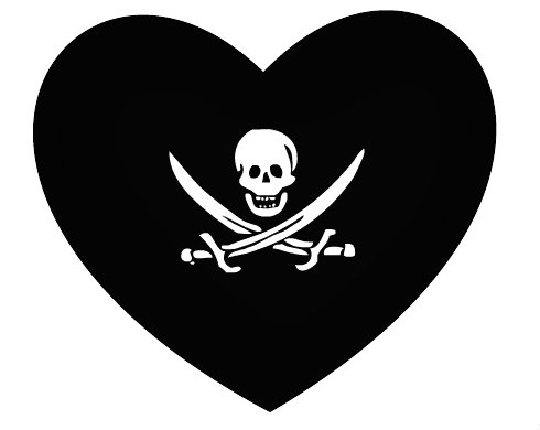 Polštář Srdce Pirát