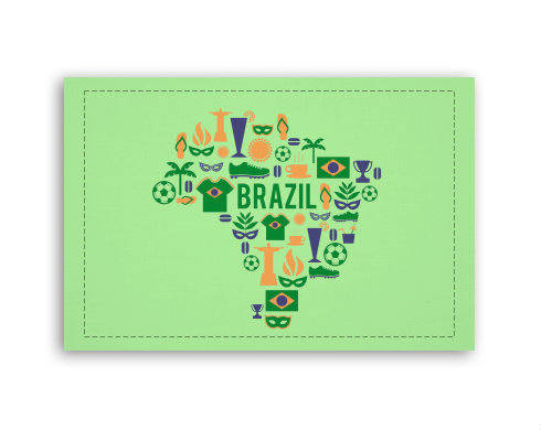 Fotoobraz 60x40 cm malý Mapa Brazílie