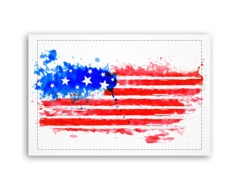 Fotoobraz 60x40 cm malý USA water flag