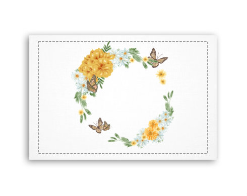 Fotoobraz 60x40 cm malý Květinový rámeček s motýly