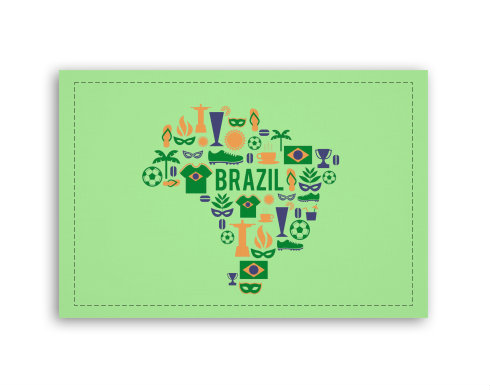 Fotoobraz 90x60 cm střední Mapa Brazílie