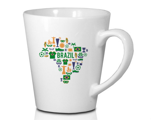 Hrnek Latte 325ml Mapa Brazílie
