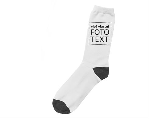 Ponožky černo-bílé s vlastním potiskem
