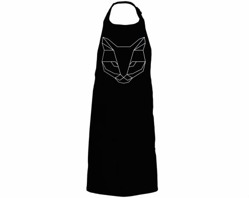 Cat polygon Kuchyňská zástěra - Černá