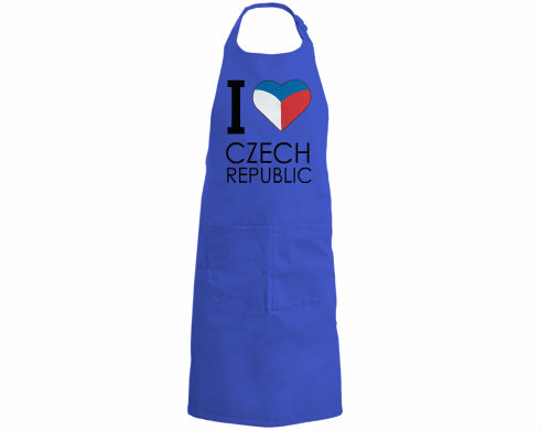 I love Czech republic Kuchyňská zástěra - Černá