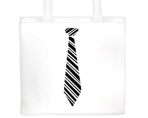 Kravata Plátěná nákupní taška - Bílá