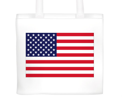 USA Plátěná nákupní taška - Bílá